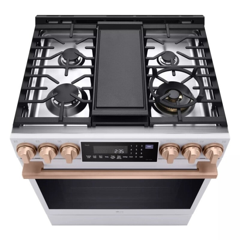 LG Studio LG STUDIO 6.3 cu. ft. InstaView® Gas Slide-in Range with ProBake Convection® and Air Fry - Essence White (LSGS6338N)