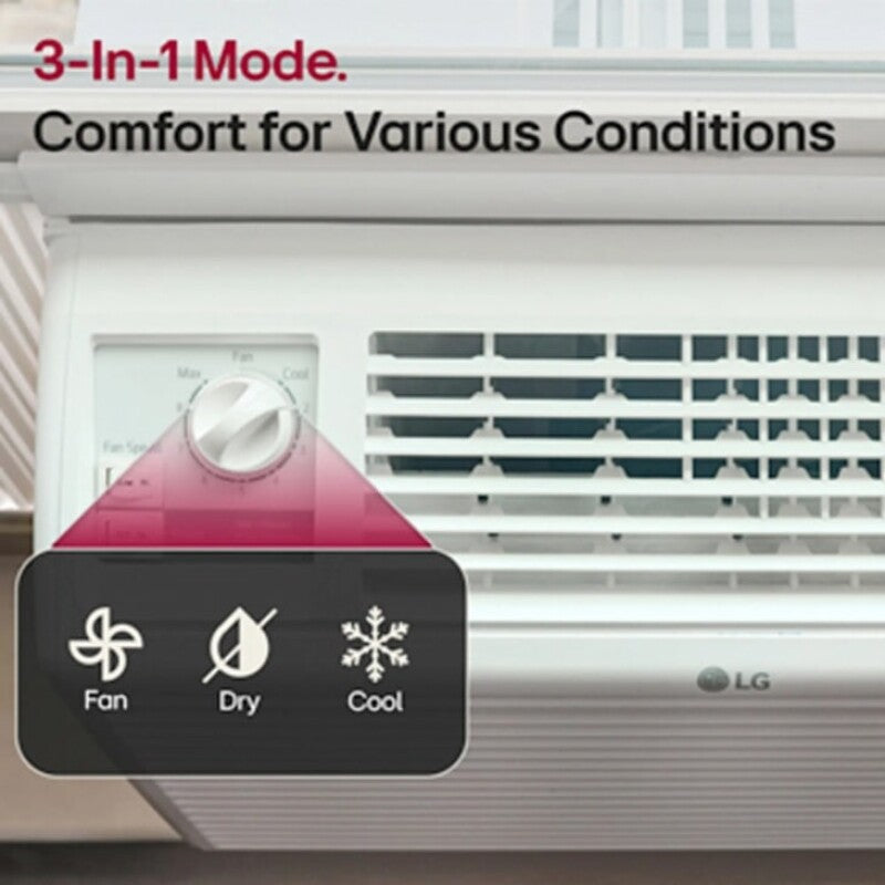 LG 5,000 Btu Window Air Conditioner | Cools Up To 150 Sq. Ft. - White (LW5023)