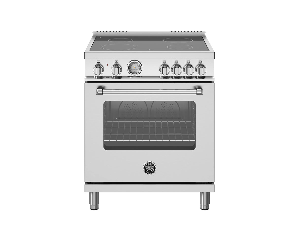 BERTAZZONI 30 inch Electric Range, 4 Heating Zones, Electric Oven - Stainless Steel (MAS304CEMXV)