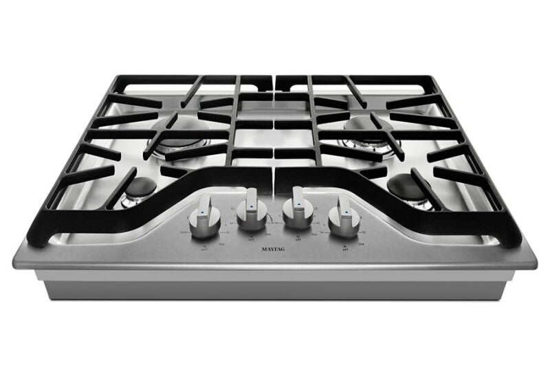 Maytag 30-inch Wide Gas Cooktop with Power Burner - Stainless Steel (MGC7430DS)