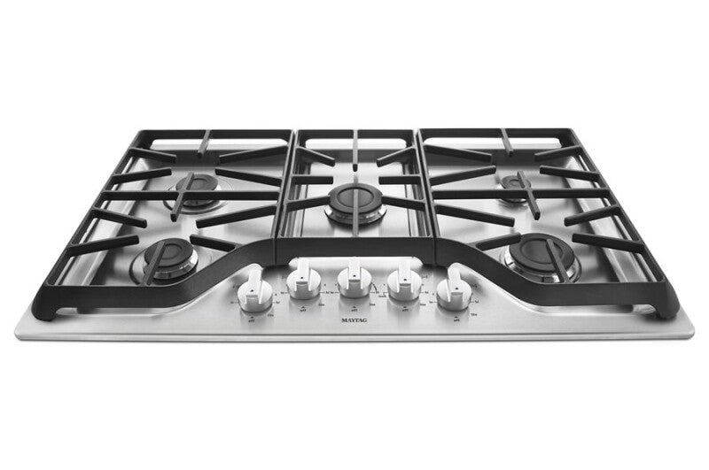Maytag 36-inch Wide Gas Cooktop with Power Burner - Stainless Steel (MGC7536DS)