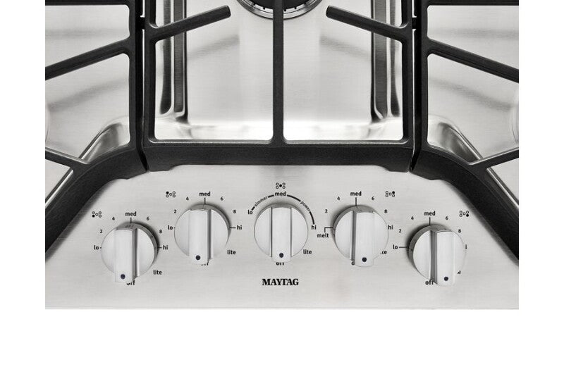 Maytag 36-inch Wide Gas Cooktop with DuraGuard Protective Finish - Stainless Steel (MGC9536DS)