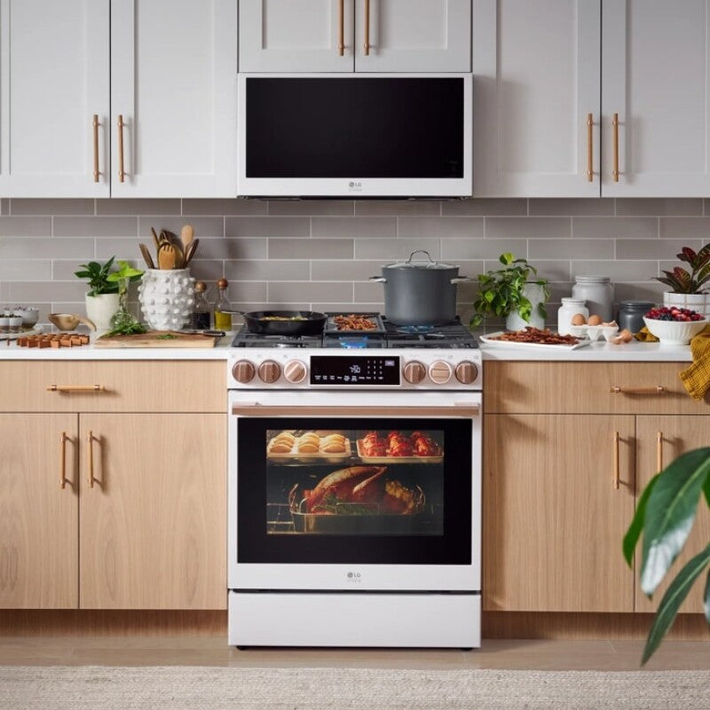 LG Studio LG STUDIO 1.7 cu. ft. Over-the-Range Convection Microwave Oven with Air Fry - Essence White (MHES1738N)