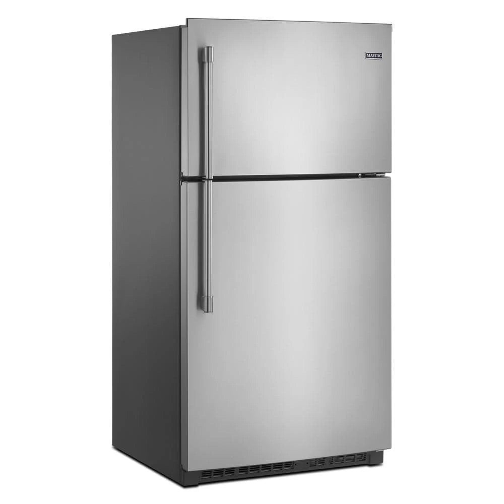 MAYTAG 33-Inch Wide Top Freezer Refrigerator with EvenAir™ Cooling Tower- 21 Cu. Ft. - Fingerprint Resistant Stainless Steel (MRT711SMFZ)