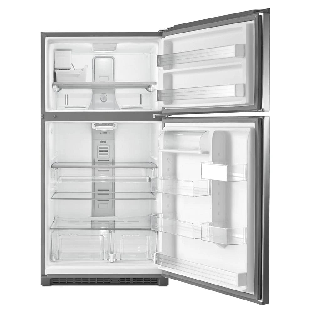 MAYTAG 33-Inch Wide Top Freezer Refrigerator with EvenAir™ Cooling Tower- 21 Cu. Ft. - Fingerprint Resistant Stainless Steel (MRT711SMFZ)