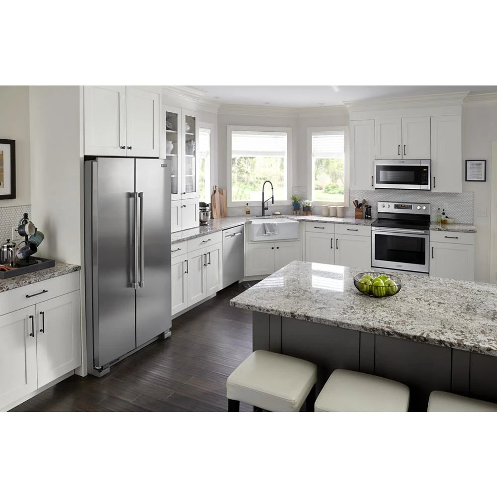 Maytag 36-Inch Wide Side-by-Side Refrigerator - 25 Cu. Ft. - Fingerprint-Resistant Stainless Finish (MSS25N4MKZ)