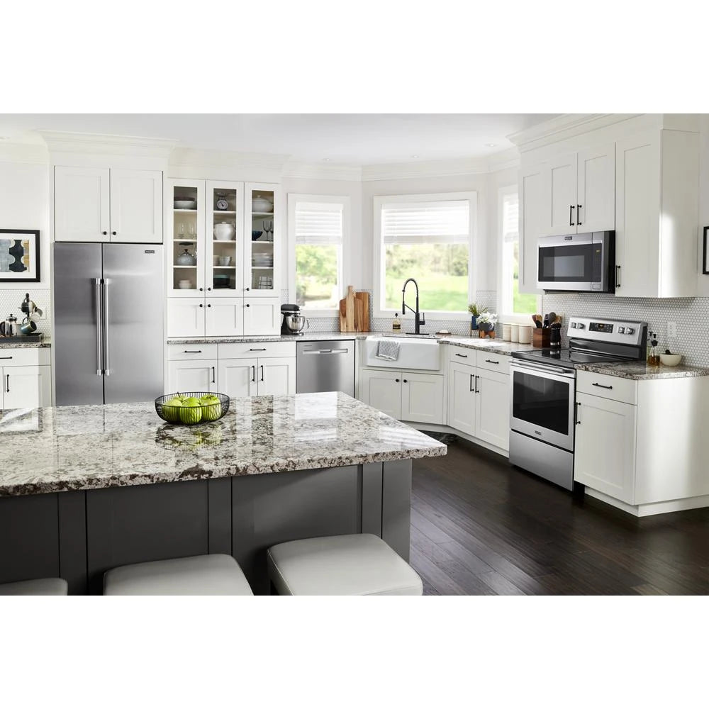 Maytag 36-Inch Wide Side-by-Side Refrigerator - 25 Cu. Ft. - Fingerprint-Resistant Stainless Finish (MSS25N4MKZ)