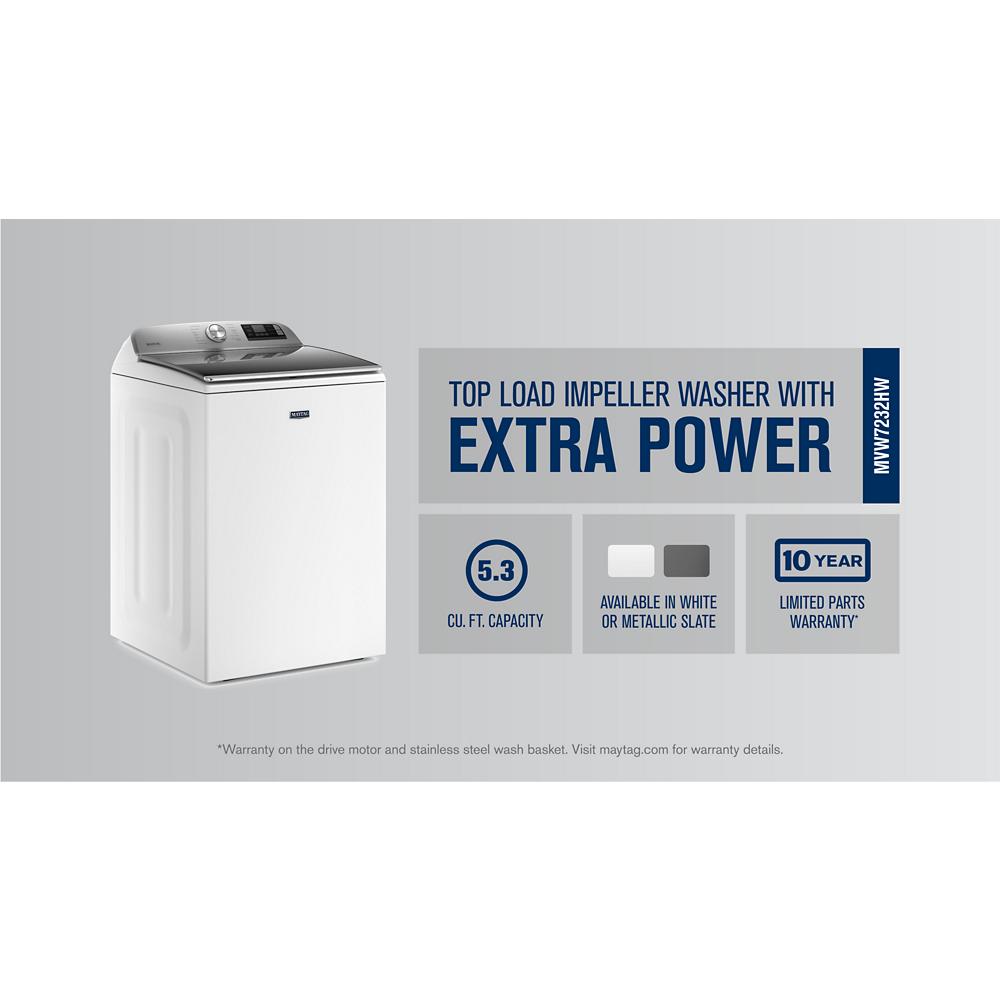 Maytag Smart Top Load Washer with Extra Power - 5.3 cu. ft. - White (MVW7232HW)