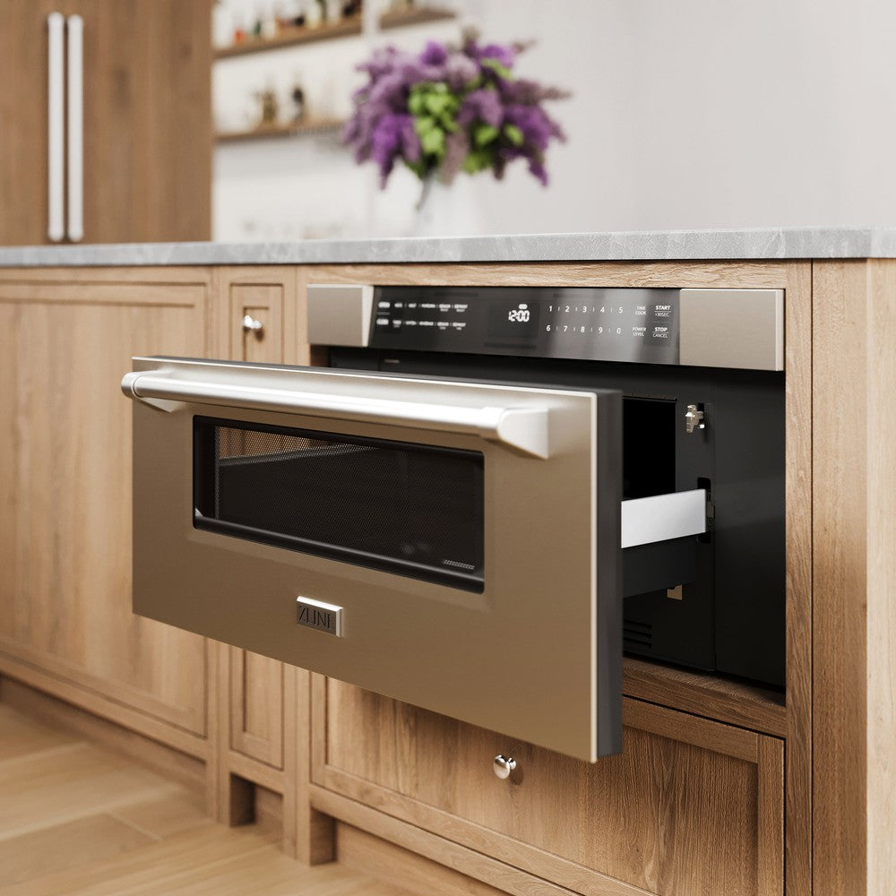 ZLINE 30 In. 1.2 Cu. Ft. Stainless Steel Built-in Microwave Drawer - Stainless Steel (MWD30)