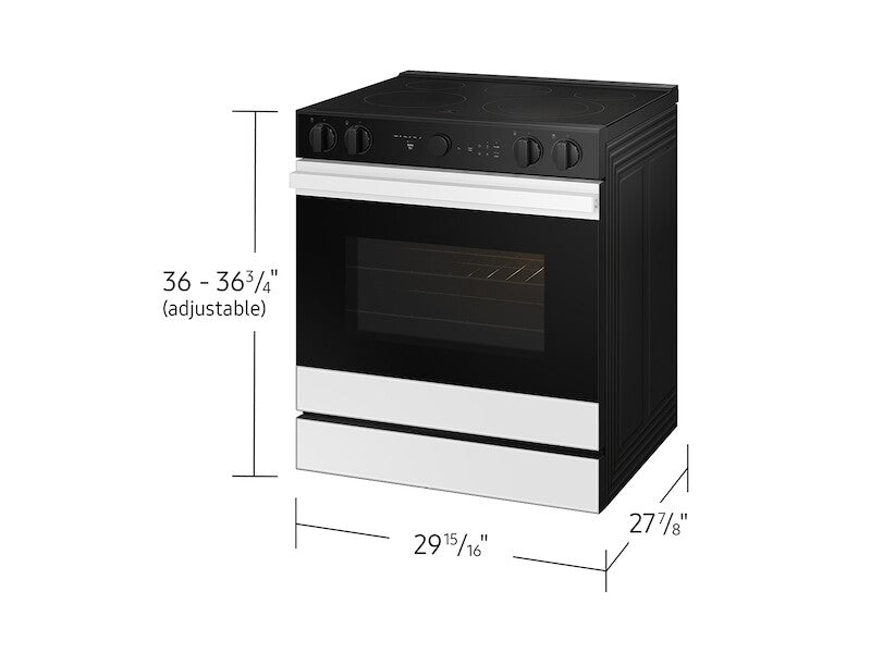 SAMSUNG Bespoke 6.3 cu. ft. Smart Slide-In Electric Range with Air Sous Vide & Air Fry in White Glass - White Glass (NSE6DB850012AA)
