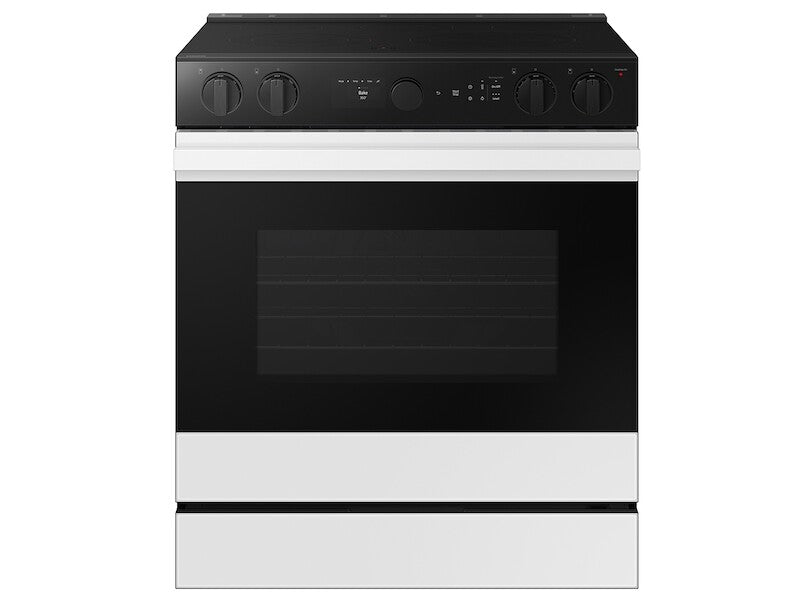 Samsung Bespoke 6.3 cu. ft. Smart Slide-In Electric Range with Air Sous Vide & Air Fry in White Glass - White Glass (NSE6DB850012AA)