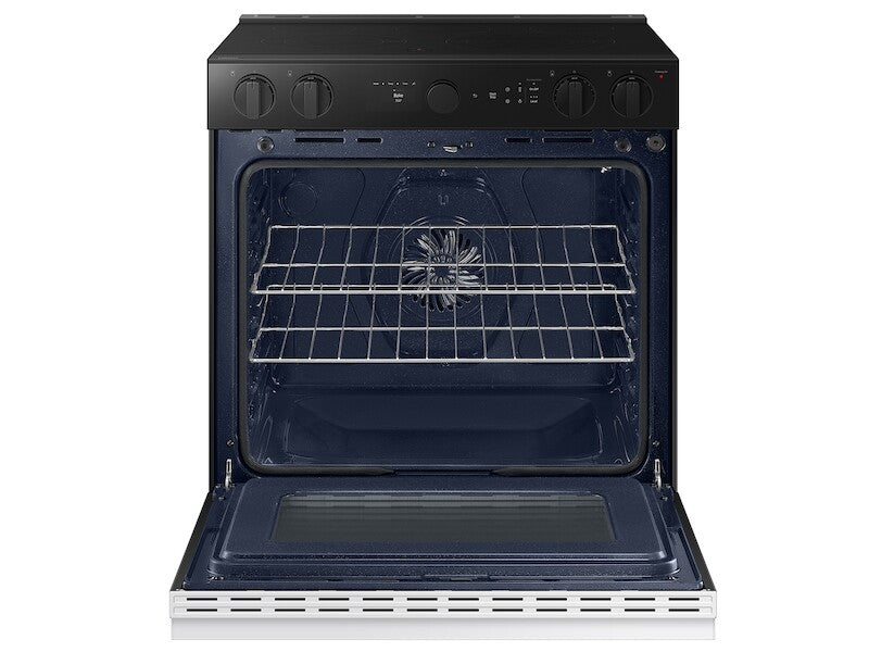 SAMSUNG Bespoke 6.3 cu. ft. Smart Slide-In Electric Range with Air Sous Vide & Air Fry in White Glass - White Glass (NSE6DB850012AA)