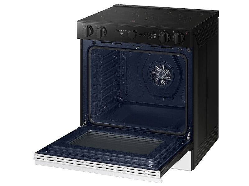 SAMSUNG Bespoke 6.3 cu. ft. Smart Slide-In Electric Range with Air Sous Vide & Air Fry in White Glass - White Glass (NSE6DB850012AA)