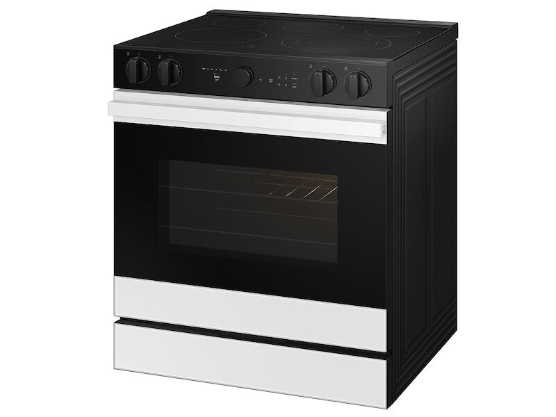 SAMSUNG Bespoke 6.3 cu. ft. Smart Slide-In Electric Range with Air Sous Vide & Air Fry in White Glass - White Glass (NSE6DB850012AA)