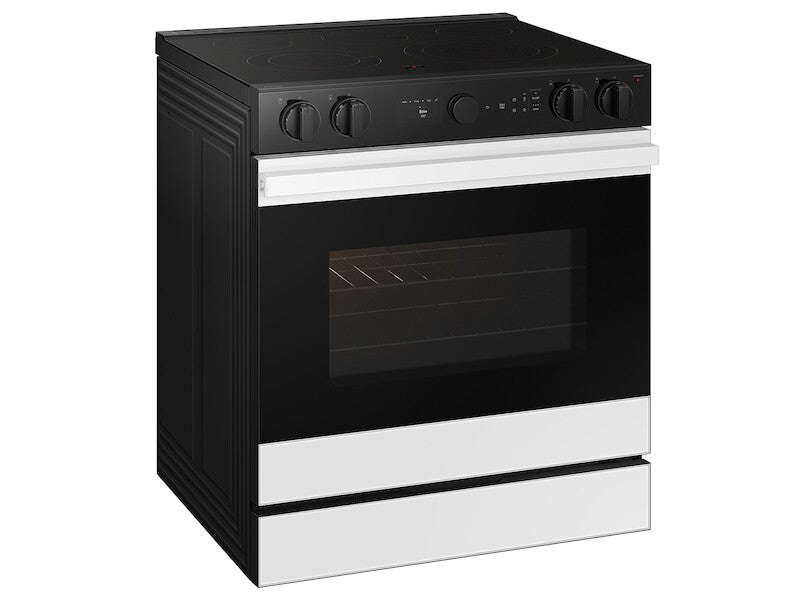 Samsung Bespoke 6.3 cu. ft. Smart Slide-In Electric Range with Air Sous Vide & Air Fry in White Glass - White Glass (NSE6DB850012AA)