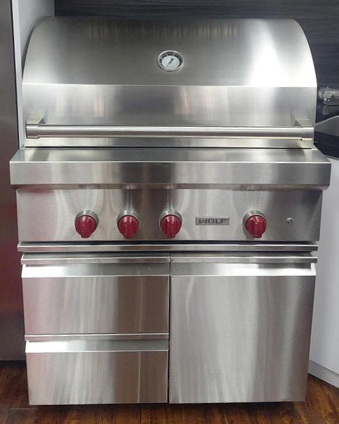 WOLF WOLF 36" Outdoor Gas Grill with Matching Cart - (OG36SS + CART36)