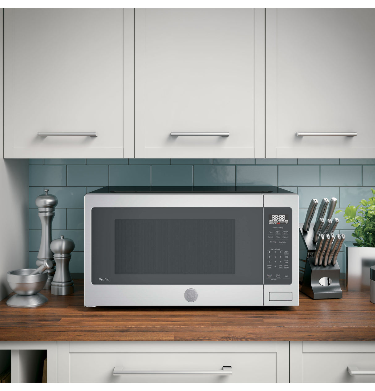 GE Profile 2.2 Cu. Ft. Countertop Sensor Microwave Oven - Stainless Steel (PCST22U1WSS)