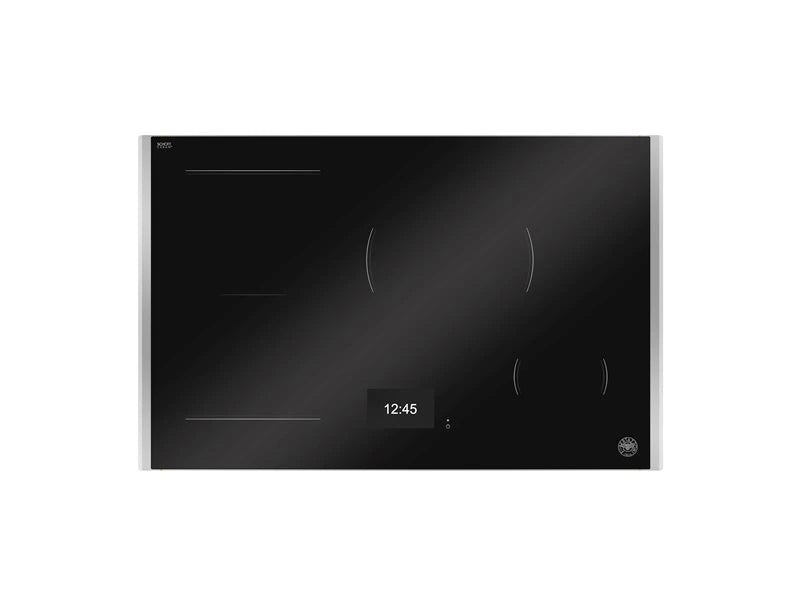 BERTAZZONI 30'' Induction Cooktop with TFT Display Interface and Metal Frame - Black Glass / Stainless Steel (PE304TX)