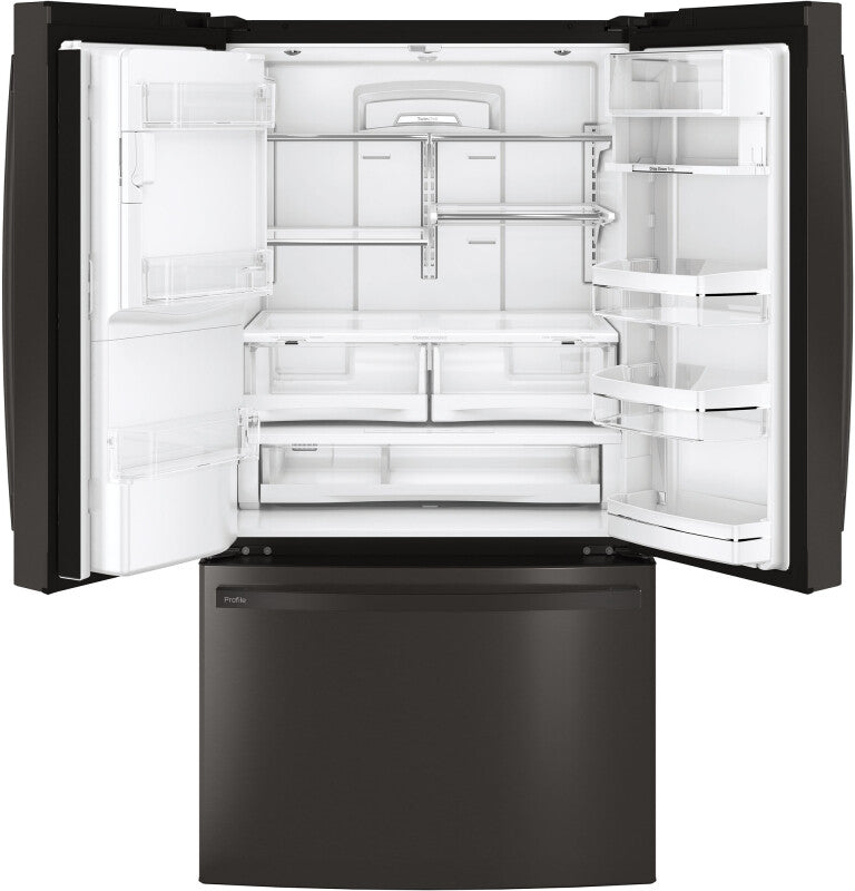 GE Profile 27.7 Cu. Ft. French-Door Refrigerator with Hands-Free AutoFill - Black Stainless (PFE28KBLTS)