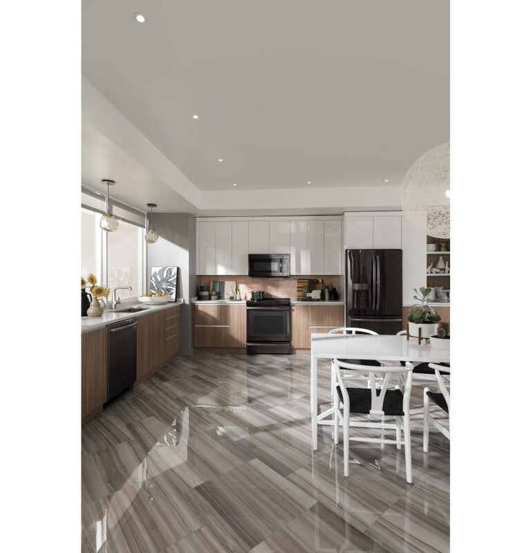 GE Profile 27.7 Cu. Ft. French-Door Refrigerator with Hands-Free AutoFill - Black Stainless (PFE28KBLTS)