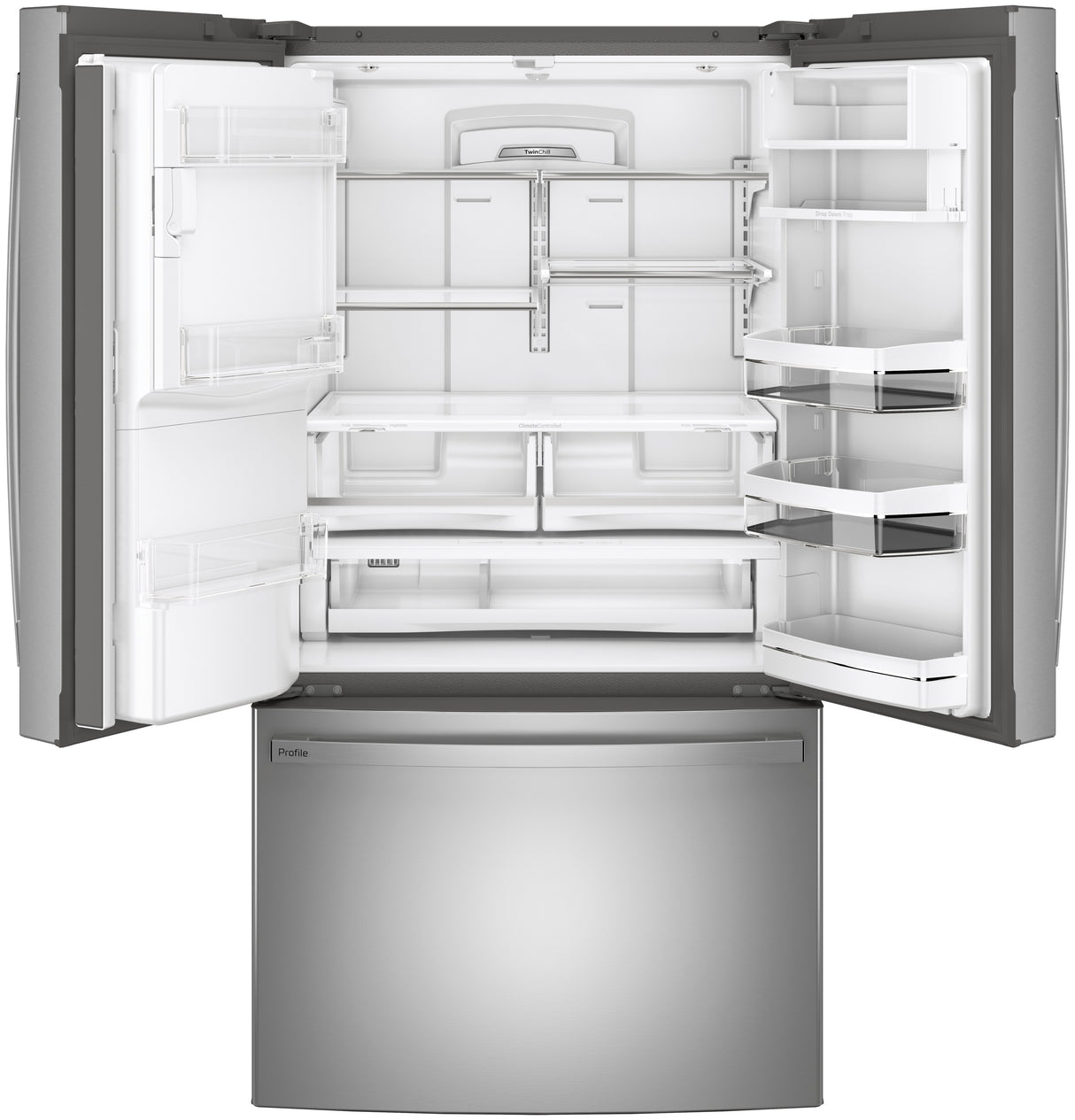 GE Profile 27.7 Cu. Ft. Fingerprint Resistant French-Door Refrigerator with Hands-Free AutoFill - Stainless Steel (PFE28KYNFS)