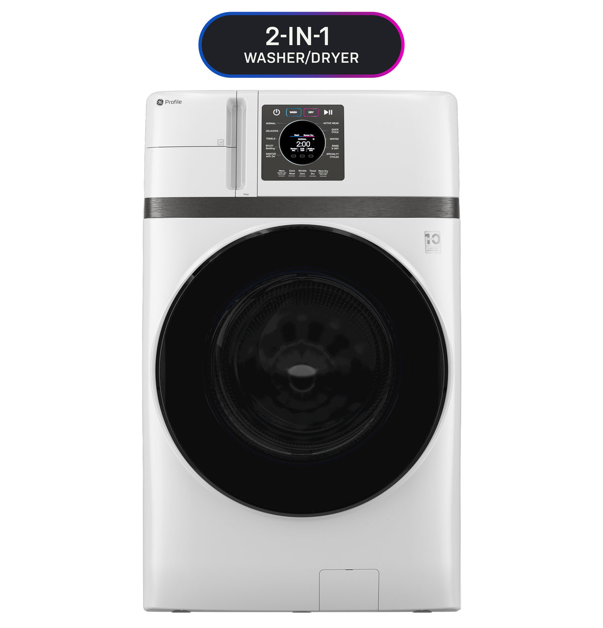 GE Profile 4.6 cu. ft. Capacity UltraFast Combo with Ventless Inverter Heat Pump Technology Washer/Dryer - White (PFQ83HSSWWW)