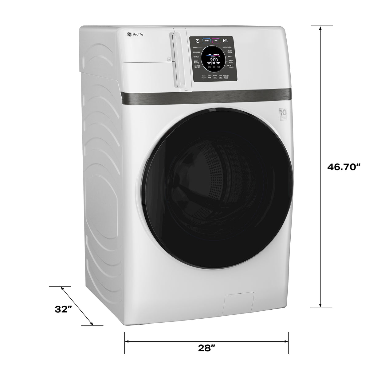 GE Profile 4.6 cu. ft. Capacity UltraFast Combo with Ventless Inverter Heat Pump Technology Washer/Dryer - White (PFQ83HSSWWW)