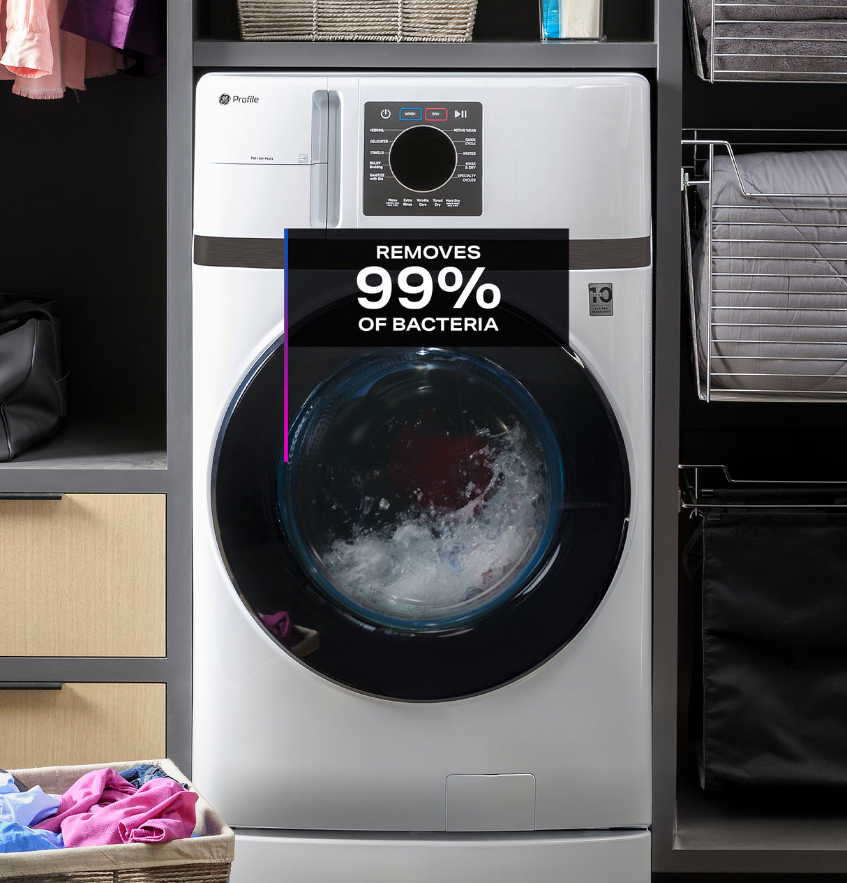 GE Profile 4.6 cu. ft. Capacity UltraFast Combo with Ventless Inverter Heat Pump Technology Washer/Dryer - White (PFQ83HSSWWW)