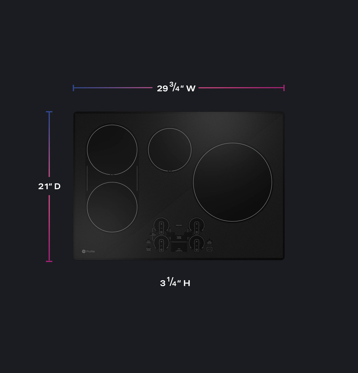 GE Profile 30" Built-In Touch Control Induction Cooktop - Black (PHP9030DTBB)