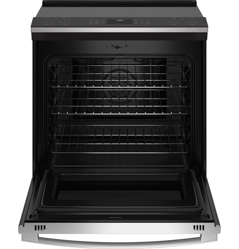 GE Profile 30" Smart Slide-In Fingerprint Resistant Front-Control Induction and Convection Range with No Preheat Air Fry - Fingerprint Resistant Stainless (PHS930YPFS)