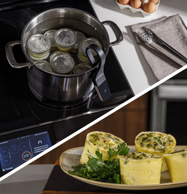 GE Profile 30" Smart Slide-In Fingerprint Resistant Front-Control Induction and Convection Range with No Preheat Air Fry - Fingerprint Resistant Stainless (PHS930YPFS)