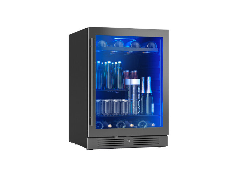 Zephyr 24" Black Stainless Single Zone Beverage Cooler - Black Stainless Steel (PRB24C01CBSG)