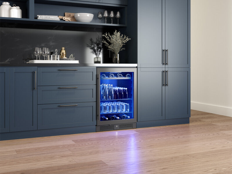 Zephyr 24" Black Stainless Single Zone Beverage Cooler - Black Stainless Steel (PRB24C01CBSG)