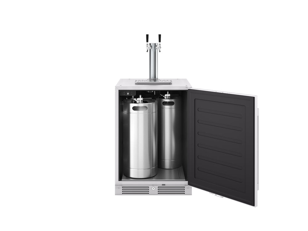 Zephyr 24" Outdoor Kegerator & Beverage Cooler - White (PRKB24C01ASOD)