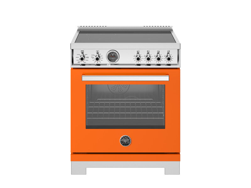BERTAZZONI 30 inch Induction Range, 4 Heating Zones, Electric Self-Clean Oven - Arancio (PRO304IFEPART)