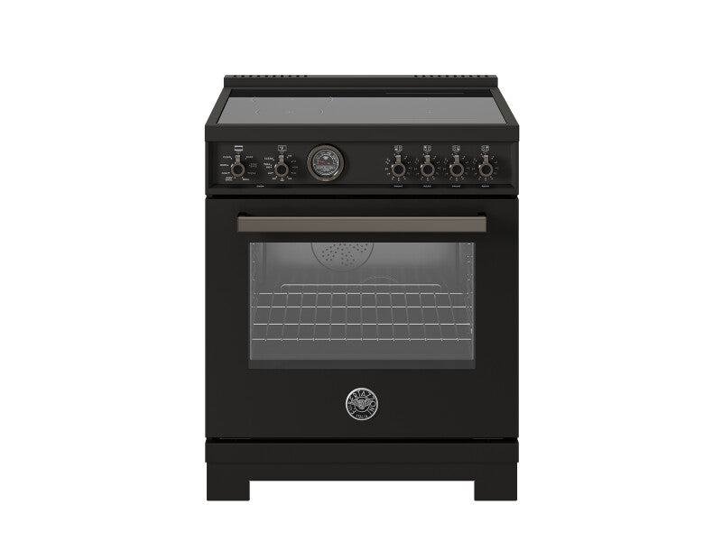 BERTAZZONI 30 inch Induction Range, 4 Heating Zones, Electric Self-Clean Oven - Carbonio (PRO304IFEPCAT)