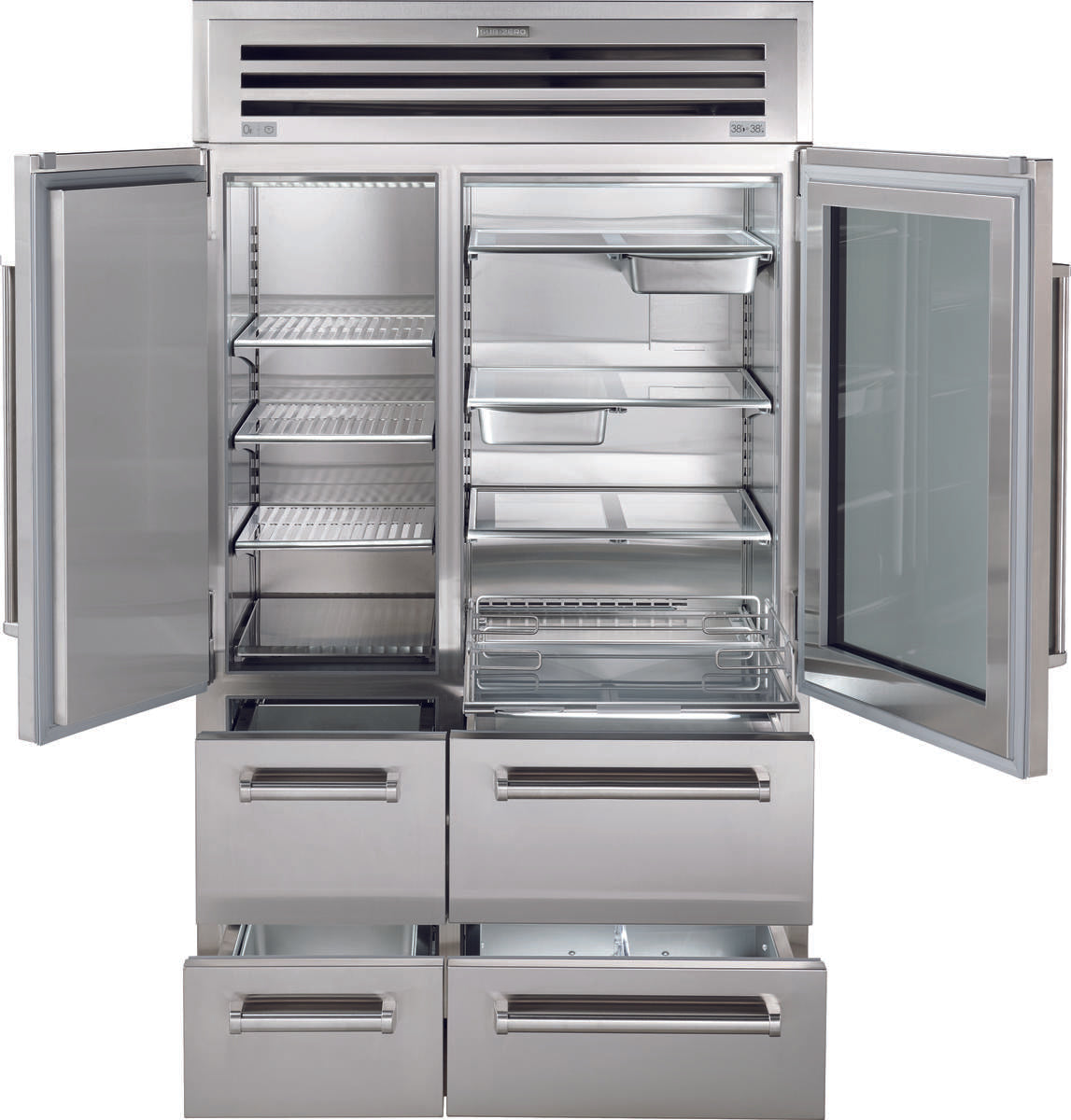 Sub-Zero 48" PRO Refrigerator/Freezer with Glass Door - Stainless Steel (PRO4850G)