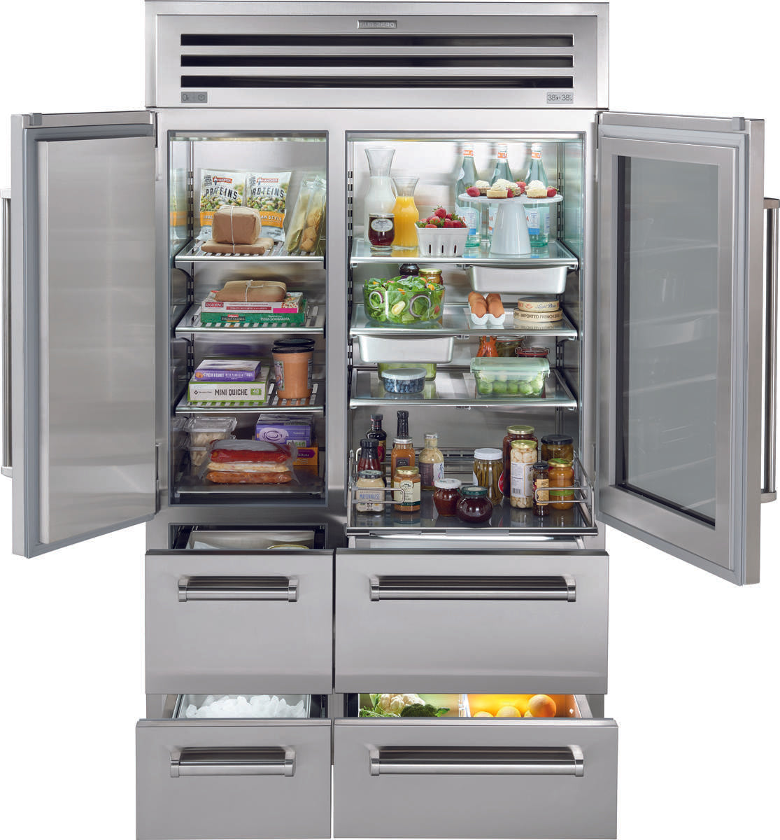 Sub-Zero 48" PRO Refrigerator/Freezer with Glass Door - Stainless Steel (PRO4850G)