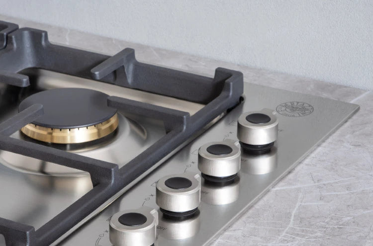 BERTAZZONI 36 Drop-in Gas Cooktop 5 brass burners - Stainless Steel (PROF365QBXT)