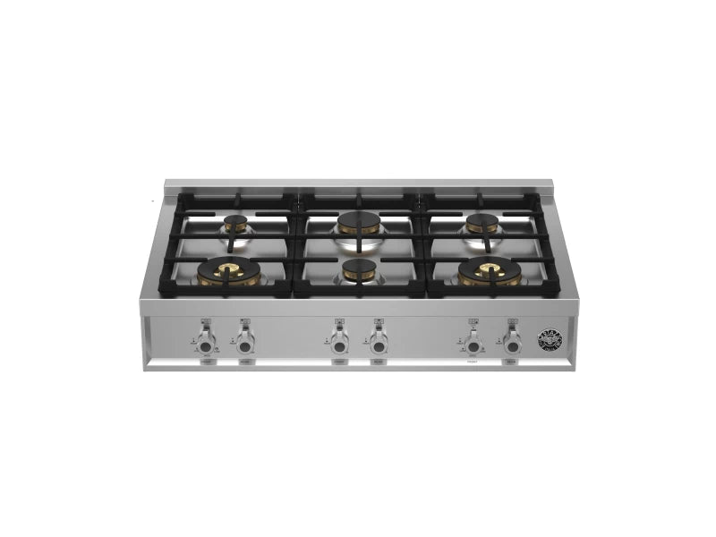 BERTAZZONI 36 Gas Rangetop 6 brass burners - Stainless Steel (PROF366RTBXT)