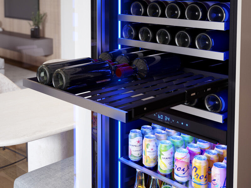 Zephyr 24" Full Size Dual Zone Wine & Beverage Cooler - Stainless Steel (PRWB24F02BG)