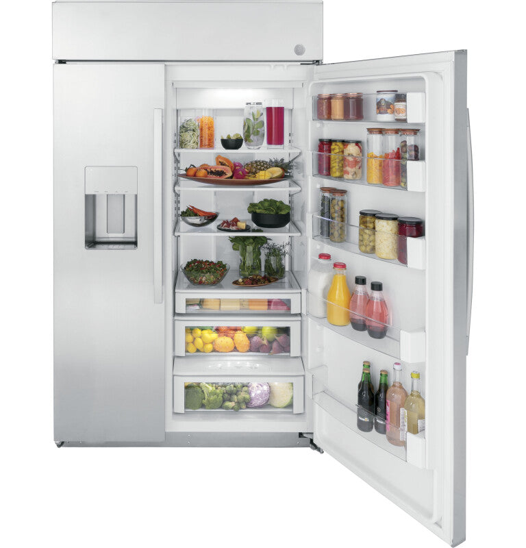 GE Profile 48" Smart Built-In Side-by-Side Refrigerator with Dispenser - Stainless Steel (PSB48YSNSS)