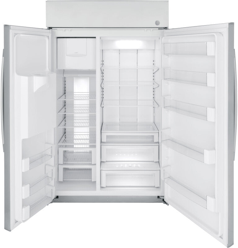 GE Profile 48" Smart Built-In Side-by-Side Refrigerator with Dispenser - Stainless Steel (PSB48YSNSS)