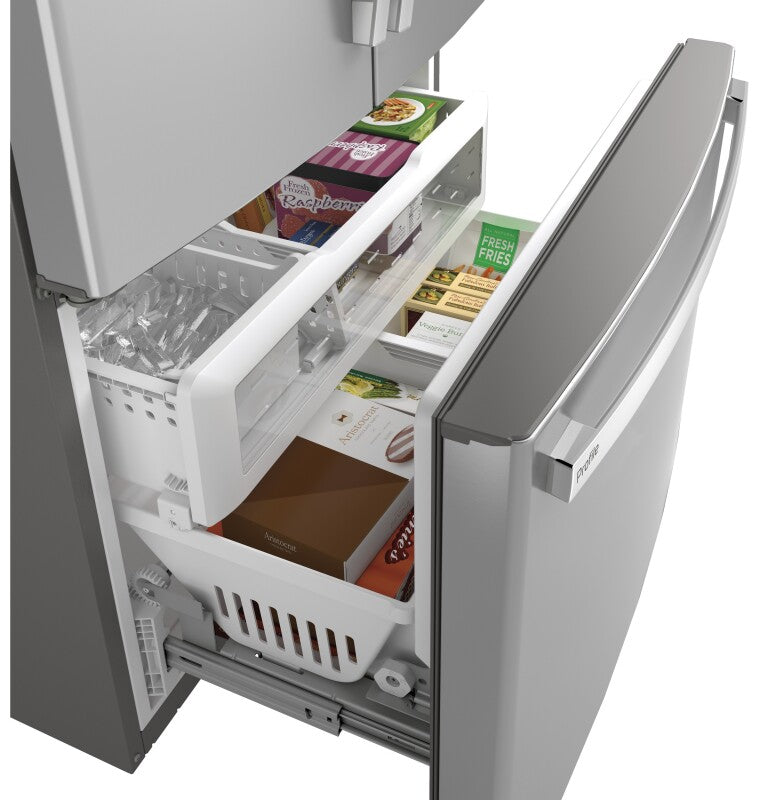 GE Profile 23.1 Cu. Ft. Counter-Depth Fingerprint Resistant French-Door Refrigerator - Fingerprint Resistant Stainless Steel (PWE23KYNFS)
