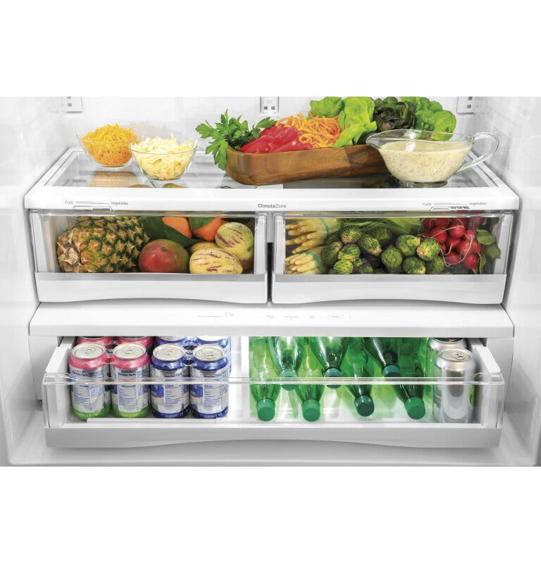 GE Profile 23.1 Cu. Ft. Counter-Depth Fingerprint Resistant French-Door Refrigerator - Fingerprint Resistant Stainless Steel (PWE23KYNFS)