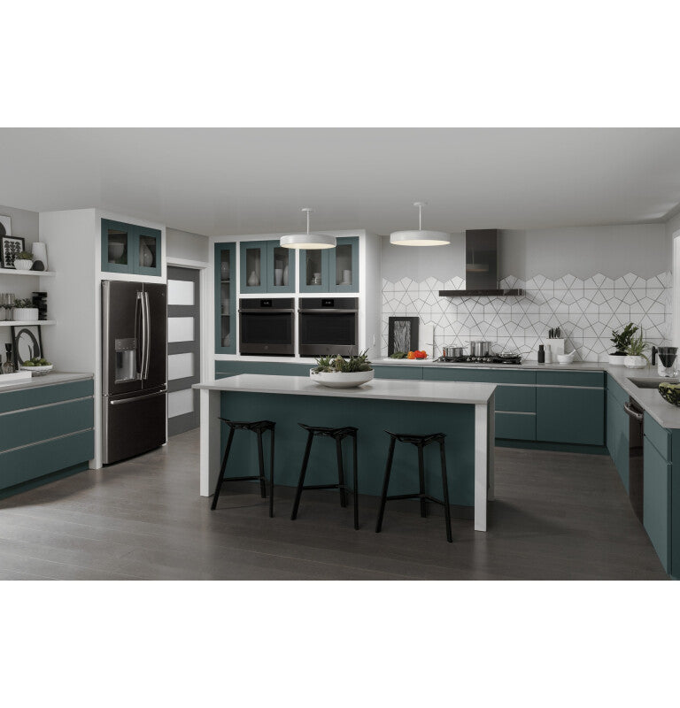 GE Profile 22.1 Cu. Ft. Counter-Depth French-Door Refrigerator with Hands-Free AutoFill - Black Stainless (PYE22KBLTS)