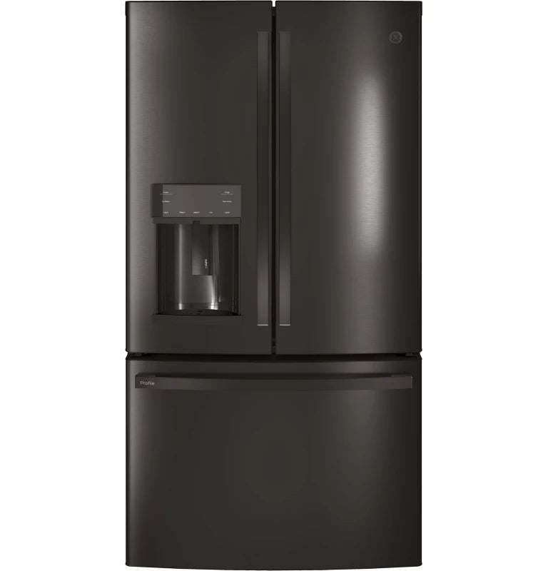 GE Profile 22.1 Cu. Ft. Counter-Depth French-Door Refrigerator with Hands-Free AutoFill - Black Stainless (PYE22KBLTS)