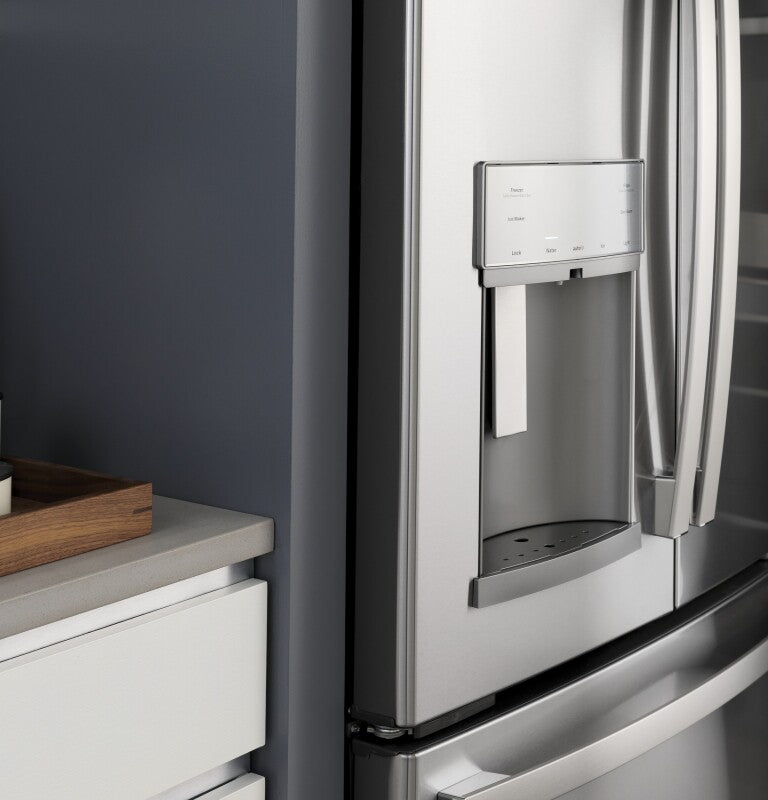 GE Profile 22.1 Cu. Ft. Counter-Depth Fingerprint Resistant French-Door Refrigerator with Hands-Free AutoFill - Fingerprint Resistant Stainless Steel (PYE22KYNFS)