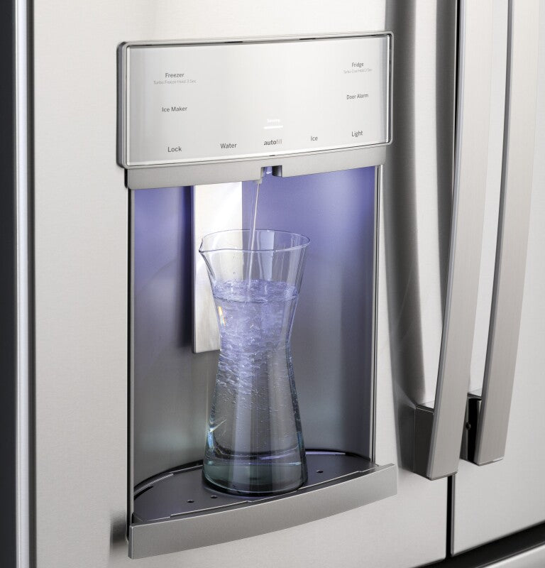 GE Profile 22.1 Cu. Ft. Counter-Depth Fingerprint Resistant French-Door Refrigerator with Hands-Free AutoFill - Fingerprint Resistant Stainless Steel (PYE22KYNFS)