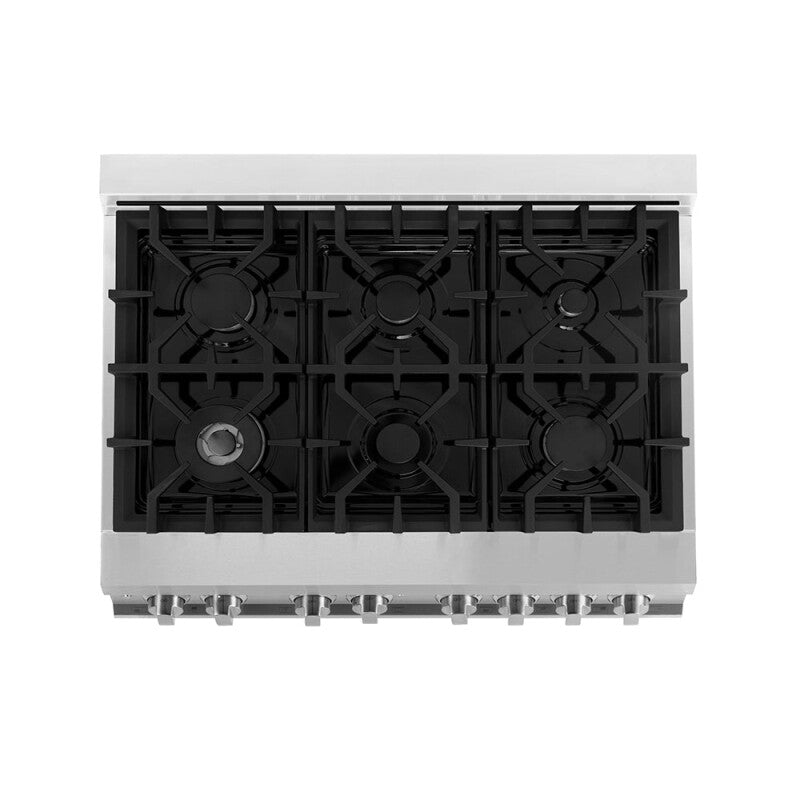 ZLINE 36 In. 4.6 Cu. Ft. Legacy Dual Fuel Range With 6 Burner Gas Cooktop And Electric Convection Oven In Stainless Steel - Stainless Steel (RA36)